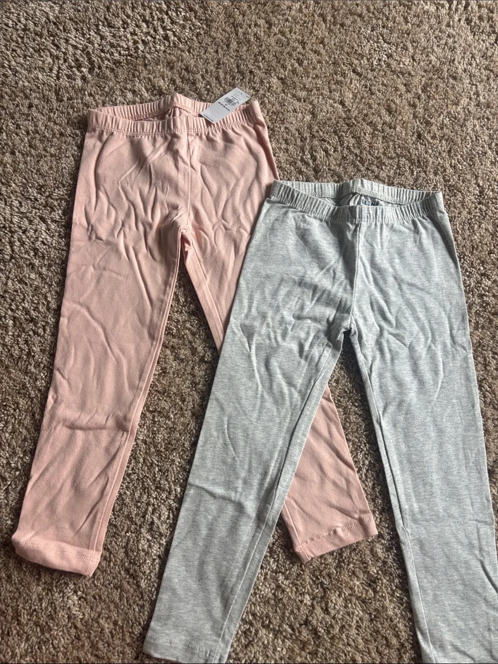 Old Navy Girls' Pink and Gray Stretch Leggings